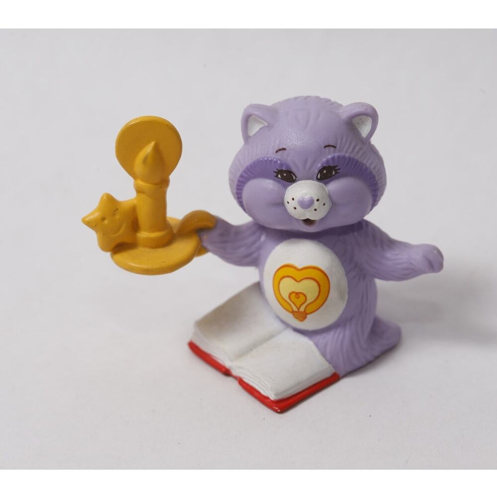 1980s Care Bears Cousins Bright Heart Raccoon w Candle Figurine ~ 260817-WH 1003